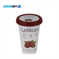 Plastic Packaging Container Frozen PP Yoghurt Tub Pot Yogurt Cup with Lid Spoon